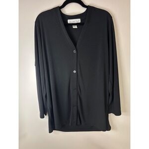 Samantha Taylor Black Button Down‎ Long Sleeve Tunic Top Plus Size 14W
